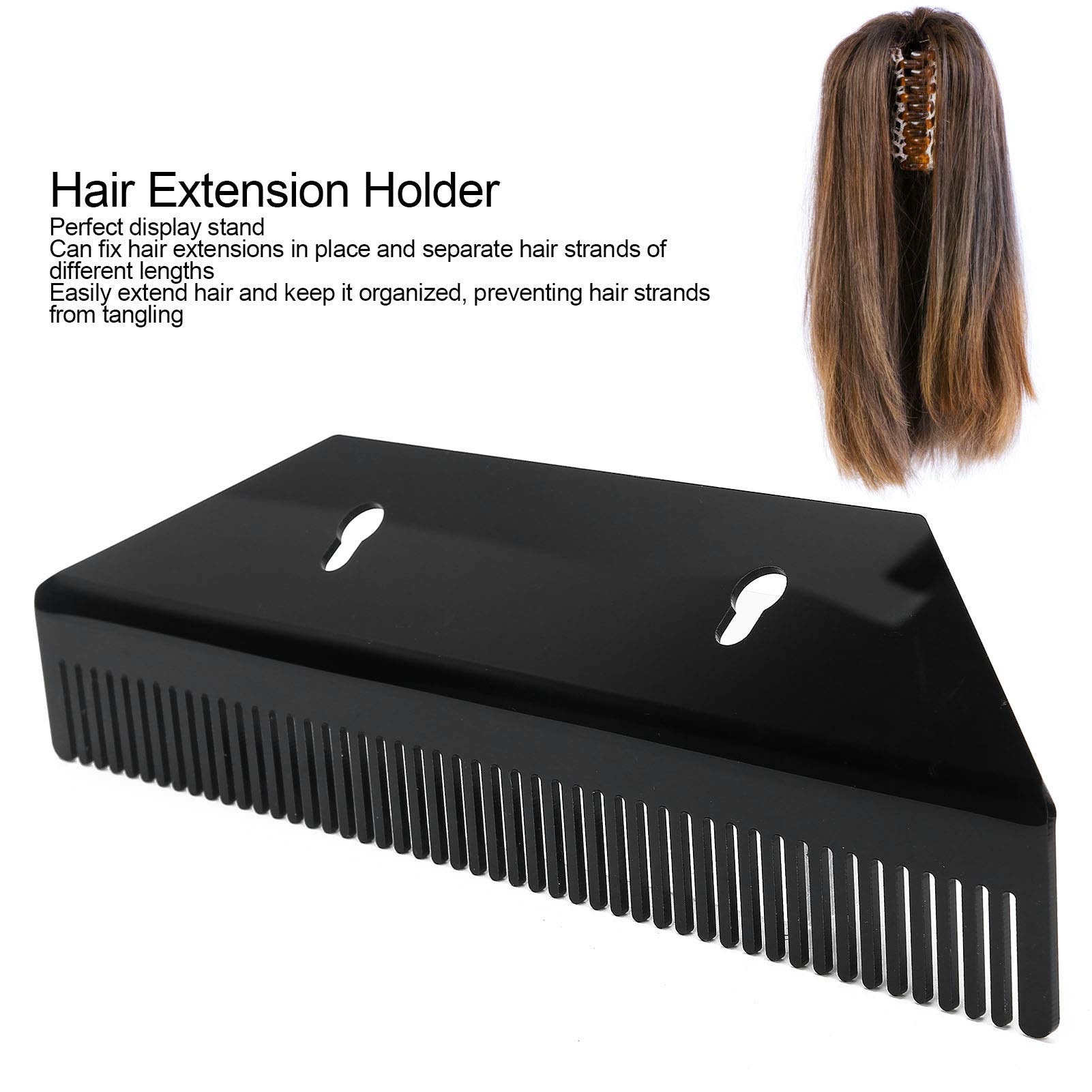 Premium Acrylic Hair Extension Holder - Black Wig Organizer for Salon & Home Use (2-Pack) - Lightweight Display Stand for Hair Strands & Wigs - Perfect for Stylists & DIY Beauty Enthusiasts