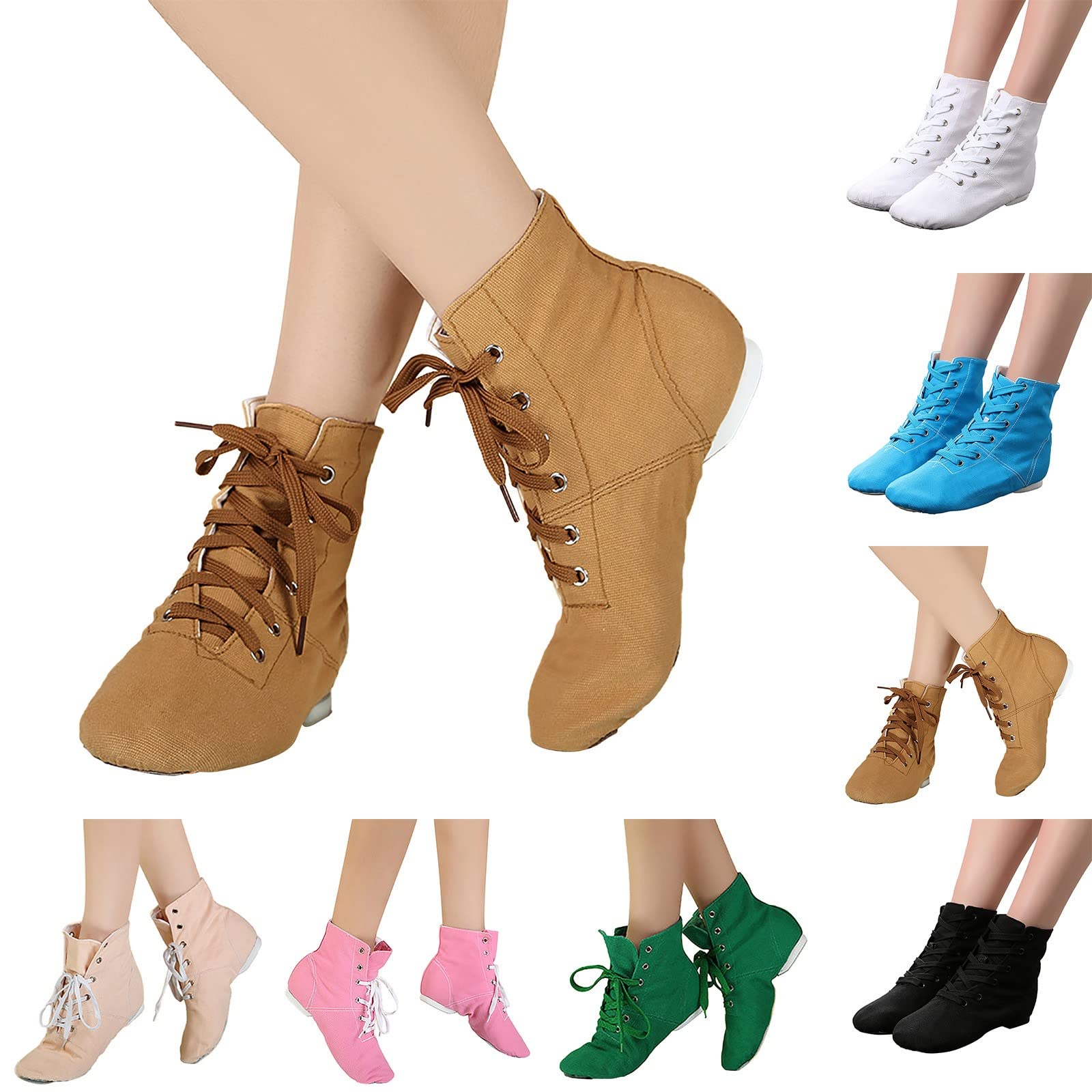 **Kids Canvas Ballet Shoes - Soft Sole Dance Training Shoes for Toddlers & Children - High Top Lace-Up Casual Sandals - Perfect for Ballet Class, Dance Practice & Everyday Play**