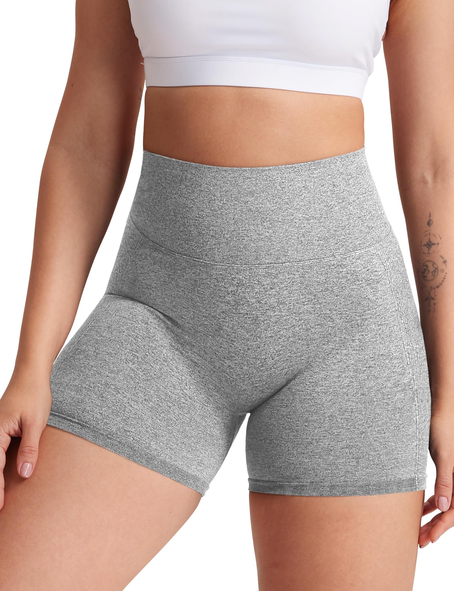 YEOREO Women's High Waist Yoga Shorts - Seamless Workout & Gym Leggings with Contour Fit - Perfect for Cycling, Running & Fitness Training