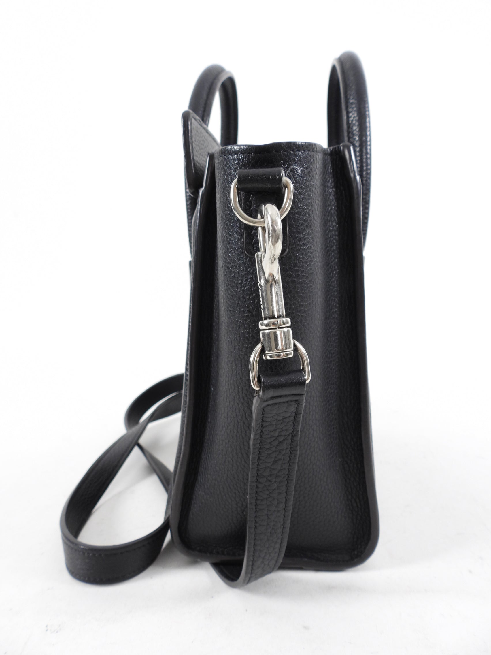 Céline Black Leather Nano Luggage Tote Crossbody Bag - Stylish Designer Handbag for Women, Perfect for Work, Travel & Everyday Use