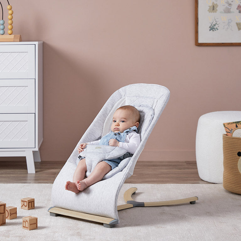 Aubrey Padded Bouncer - Soft Grey Baby Seat for Newborns & Infants | Perfect for Nursery, Playtime & Relaxation