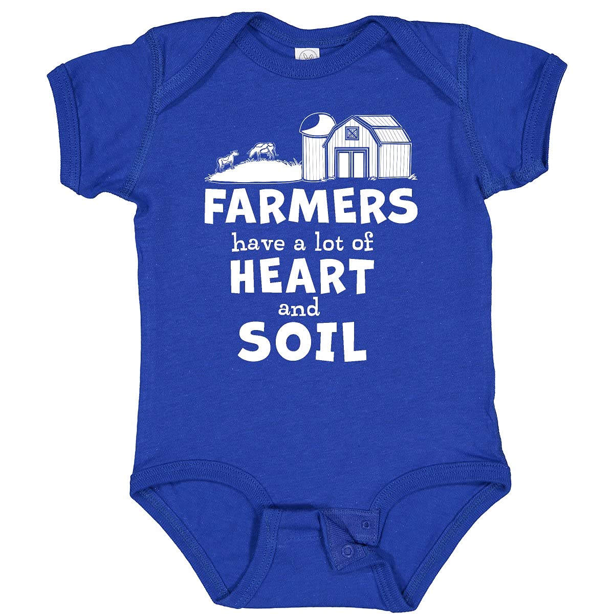Inktastic Farmers Have a Lot of Heart and Soil Baby Bodysuit - Cute Organic Cotton Onesie for Newborns & Infants - Perfect for Farm-Themed Baby Showers, Photo Shoots & Everyday Wear