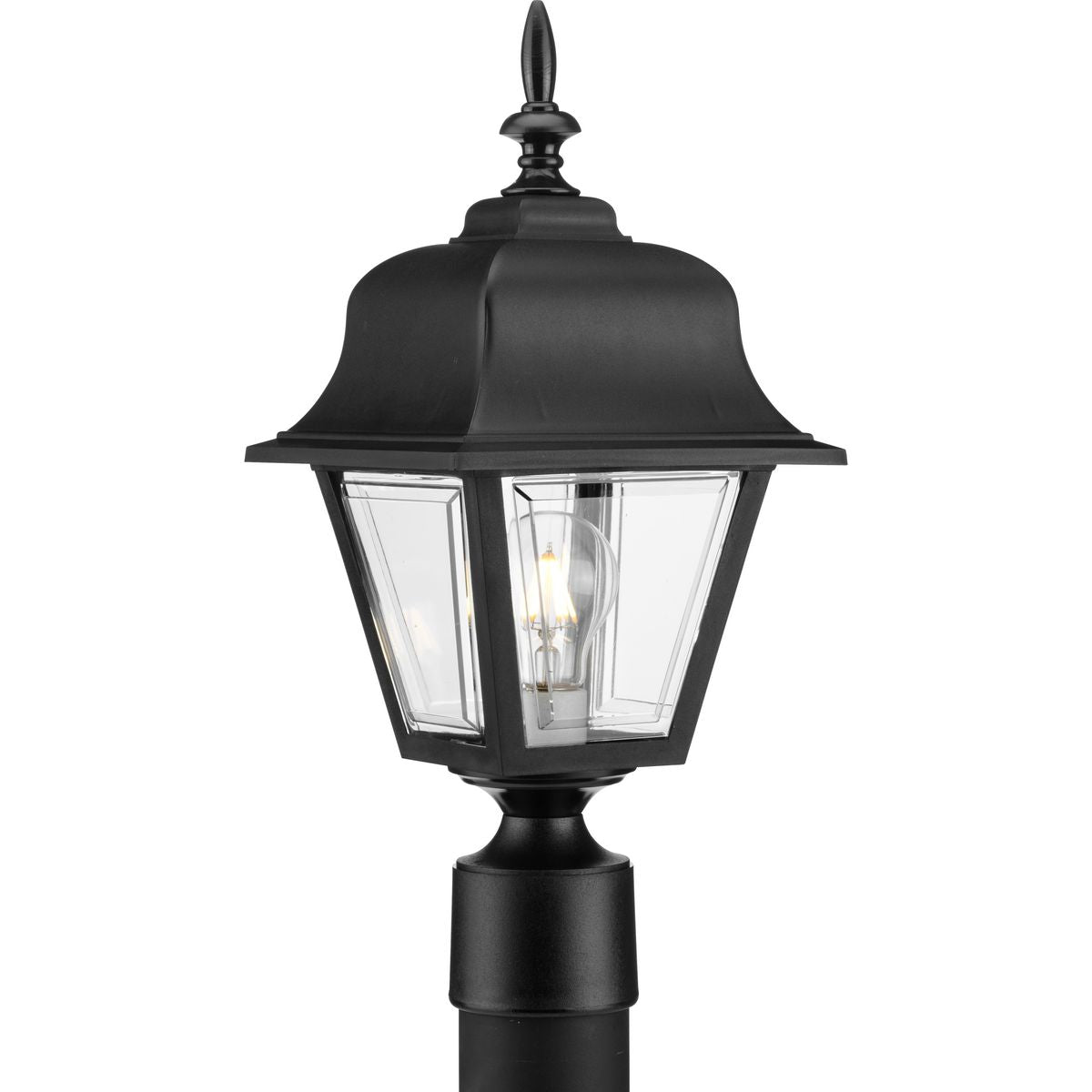 Vintage Non-Metallic Outdoor Post Lantern - Single Light Fixture for Porch, Garden & Pathway Lighting | Weather-Resistant Exterior Wall Sconce