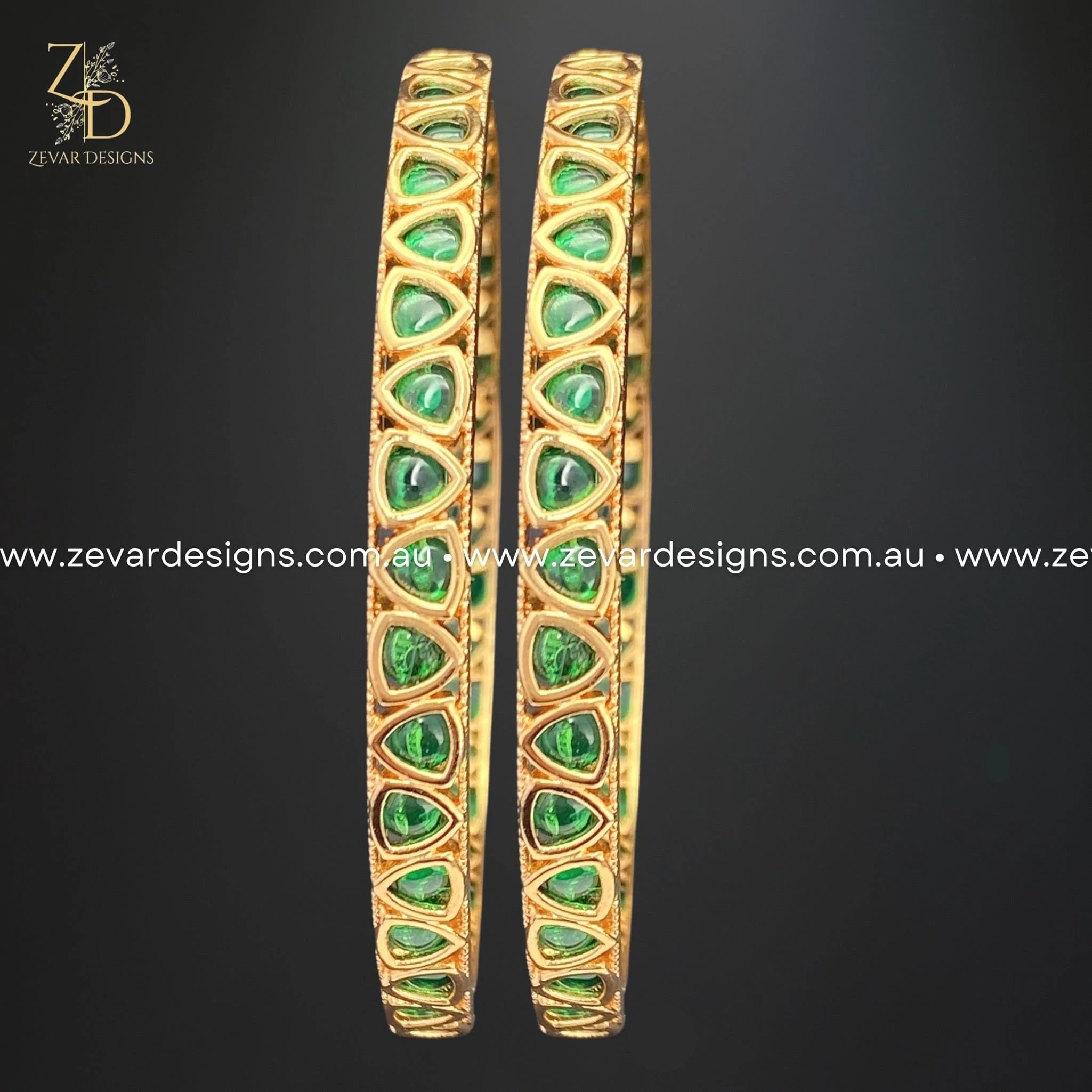 Elegant Green Kundan Bangles for Women - Slim Fit Indian Traditional Jewelry for Weddings, Parties & Festive Occasions