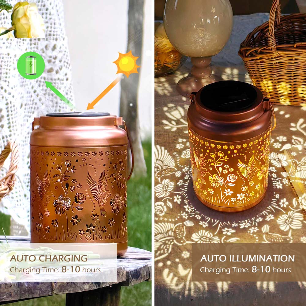 TheLAShop Waterproof Solar Hanging Lanterns Set of 2 - Outdoor Decorative Lighting for Garden, Patio, Yard & Camping