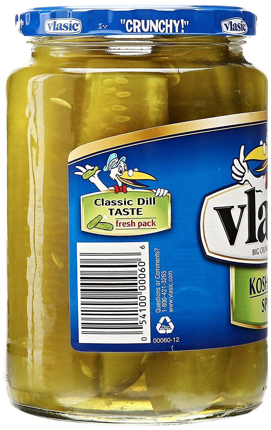 Vlasic Kosher Dill Pickle Spears - Keto Friendly, Low Carb Pickle Snacks & Sandwich Toppings - 24 FL OZ Jar - Perfect for Burgers, Salads & Charcuterie Boards