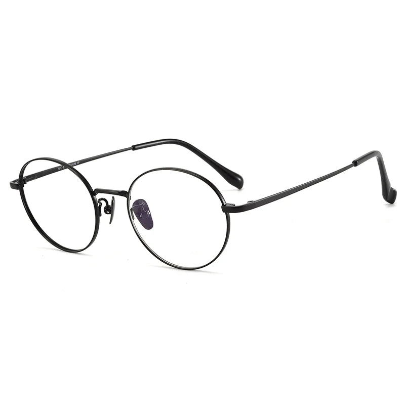 Bclear Unisex Full Rim Round Small Titanium Eyeglasses 86680 - Lightweight & Durable Frame for Reading, Work & Everyday Wear
