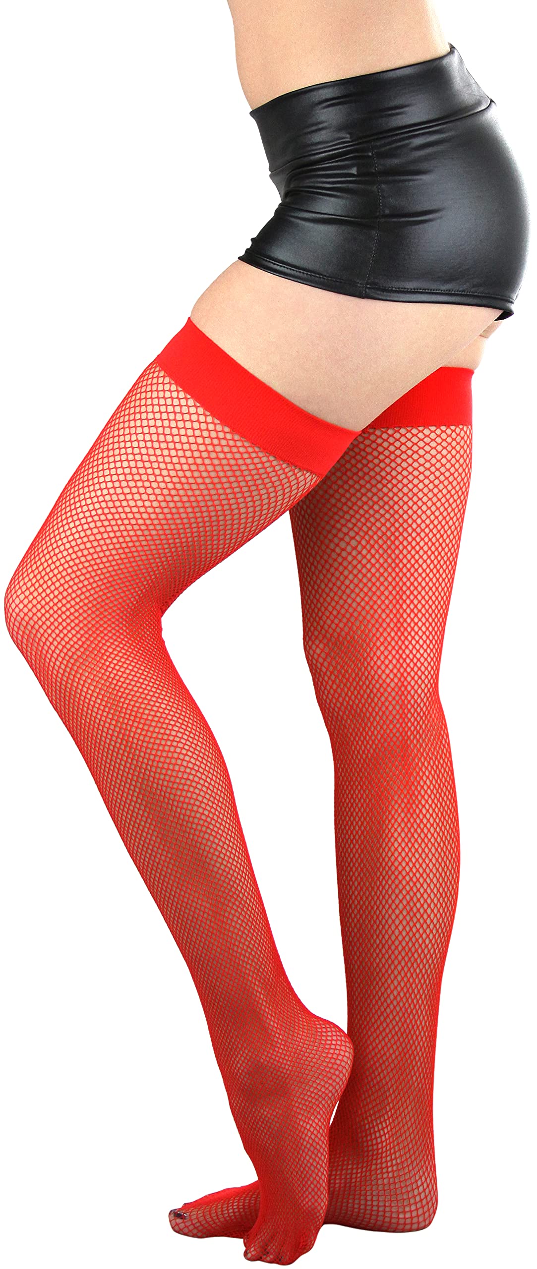 ToBeInStyle Women’s Bright & Vibrant Fishnet Thigh High Stockings - Sexy Fashion Hosiery for Parties, Cosplay & Night Out