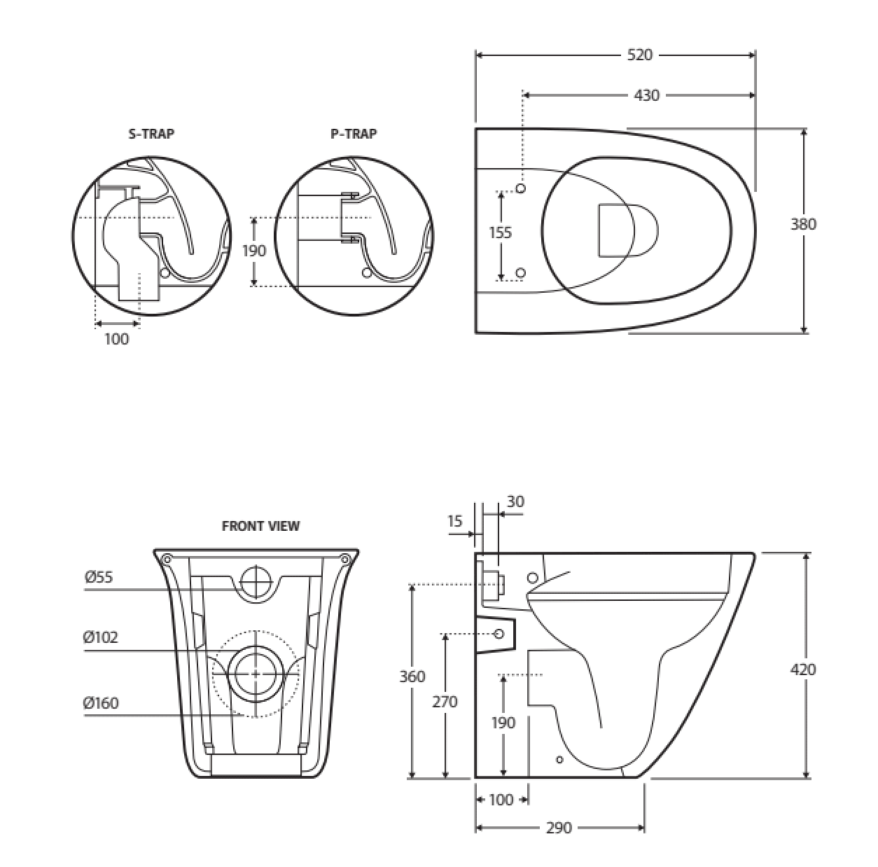 Fienza Rak Sensation Wall Faced Suite - Modern Bathroom Vanity Set with Sink & Mirror | Perfect for Small Bathrooms, Powder Rooms & Home Renovations