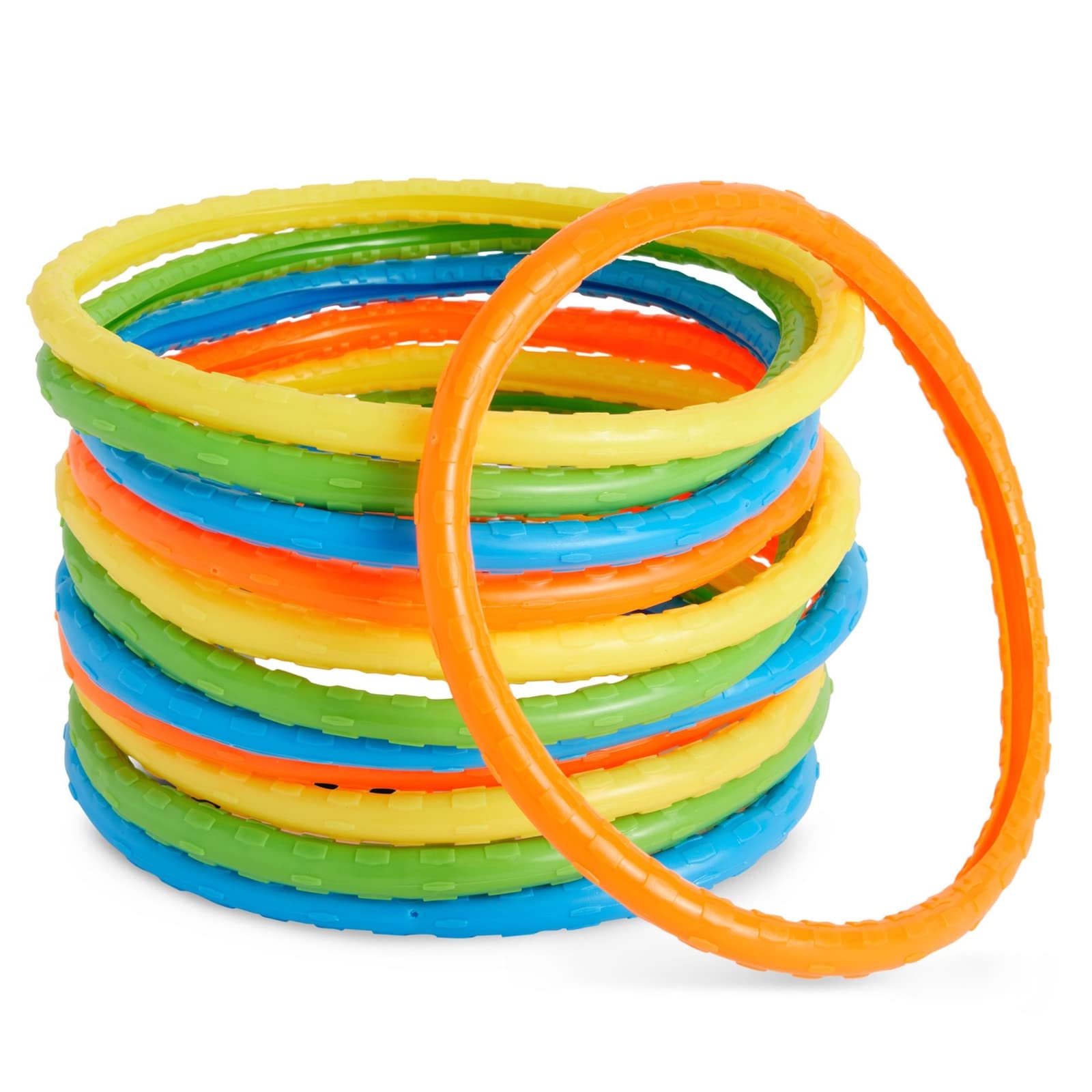 BLUE PANDA 12 Pack Colorful Pool Dive Rings for Kids - 6 Inch Underwater Swimming Toys, Sinking Pool Games for Summer Fun - Perfect for Pool Parties, Swimming Lessons & Backyard Water Play