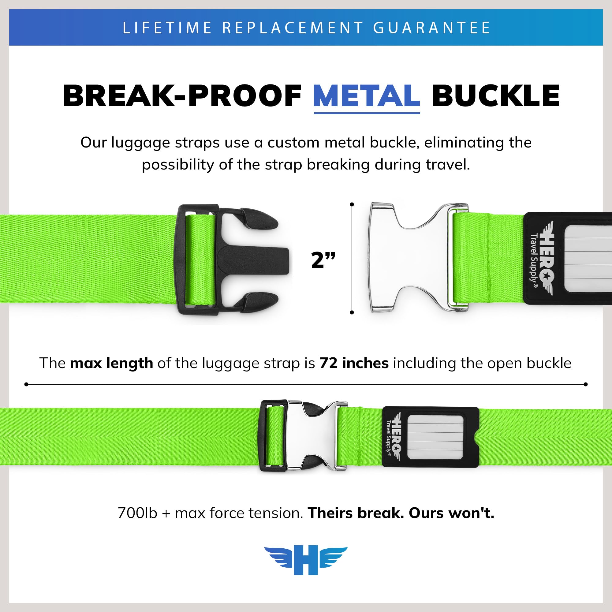 Heavy-Duty Luggage Straps for Suitcases & Carry-On Bags - 700+ lbs Max Tension Secure Travel Belt (2-Pack, Green/Pink) - Perfect for Air Travel, Cruise Vacations & Road Trips