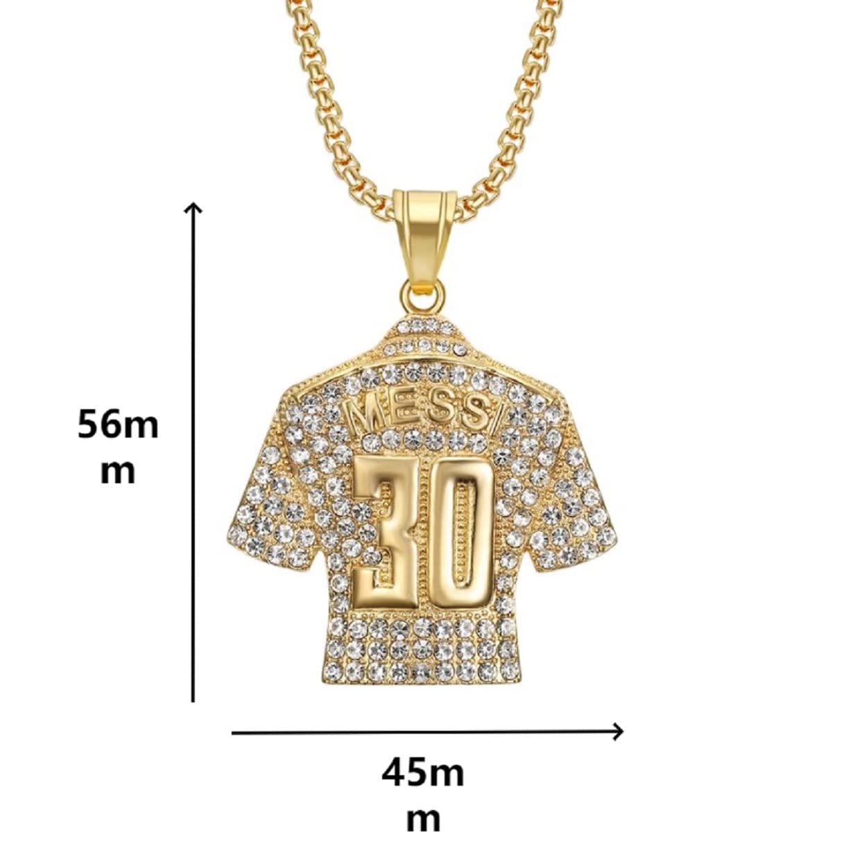 Number 30 Soccer Jersey Pendant Necklace for Men - Hip Hop Sports Jewelry with Lucky Number 30 - Punk Football Player Gift for Soccer Fans - Perfect for Game Day, Streetwear & Hip Hop Fashion
