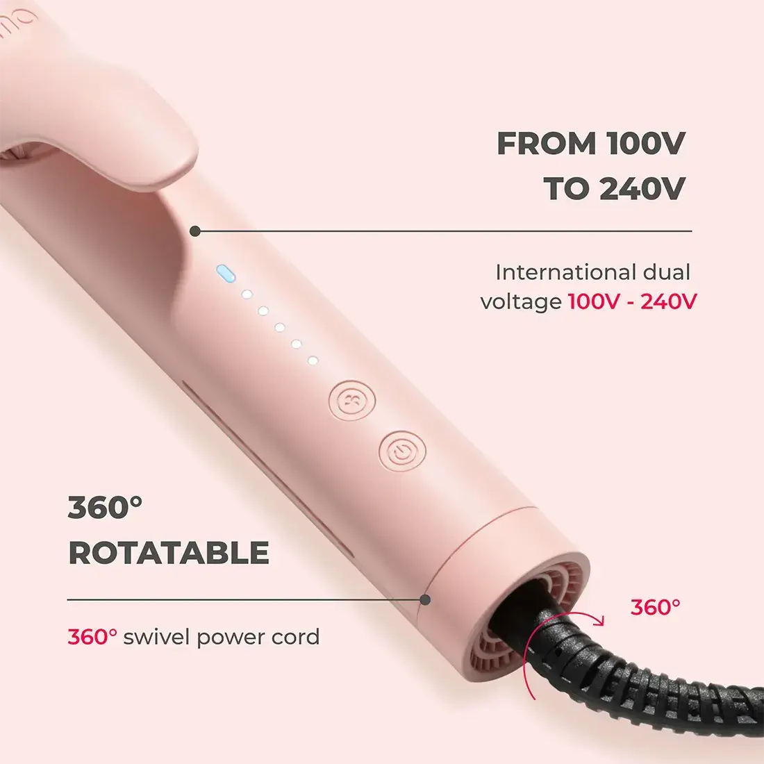 TYMO Airflow Pink Hair Dryer - Professional Ionic Blow Dryer for Fast Drying & Frizz Control - Perfect for Home, Salon & Travel Use