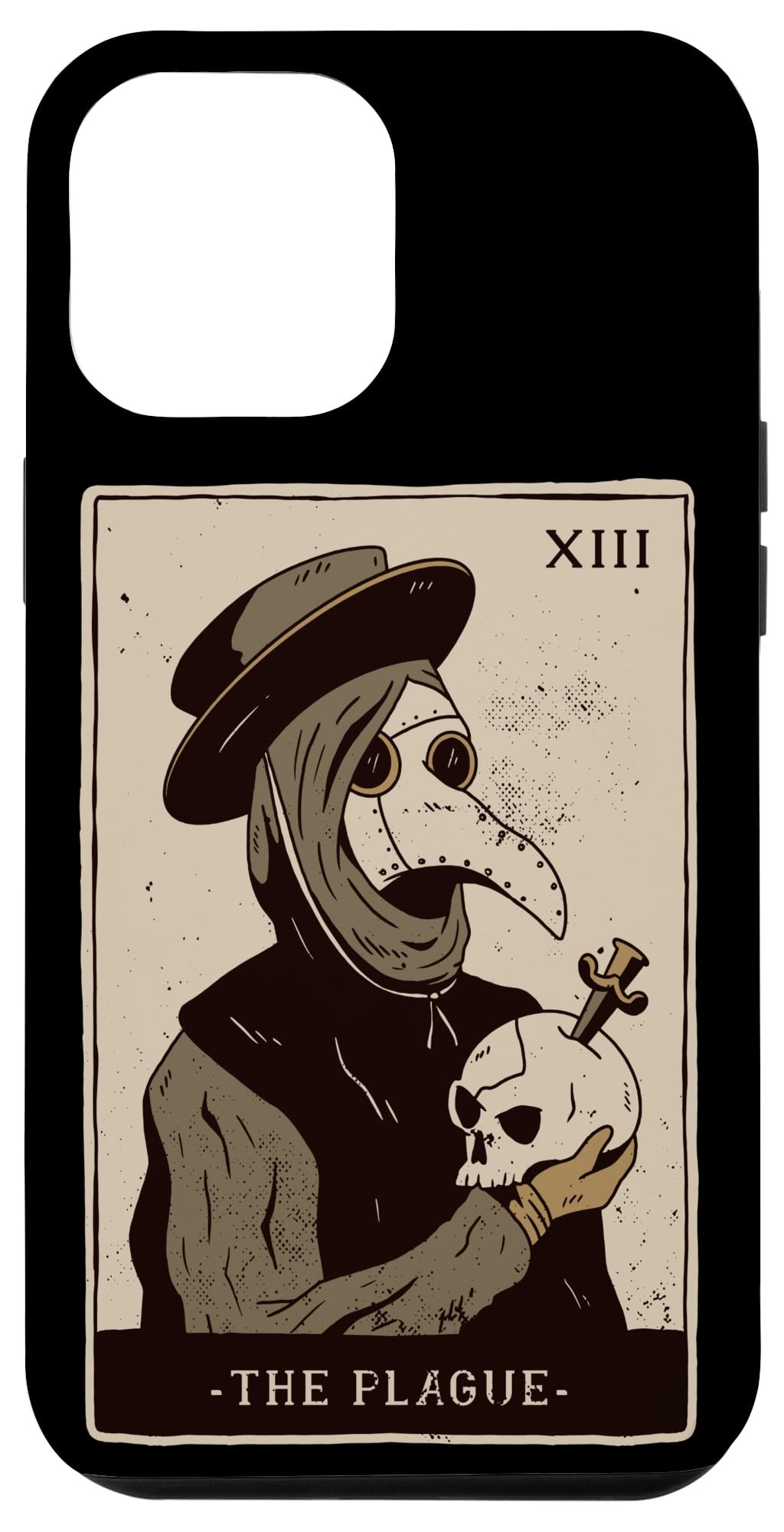 iPhone 12 Pro Max Plague Doctor Mask Tarot Card Occult Phone Case - Unique Gothic Horror Protective Cover for Halloween Cosplay, Renaissance Fairs & Dark Aesthetic Lovers