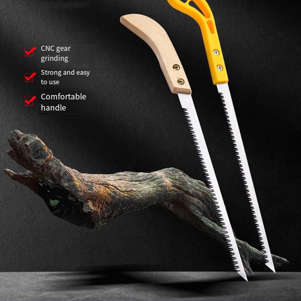 2024 New Outdoor Portable Hand Saw - Mini Wall Panel Rugged Woodworking Small Saw with Fine Teeth | Best for Camping, Gardening, Pruning & DIY Projects | Durable Bamboo Handle (Yellow+Wood)