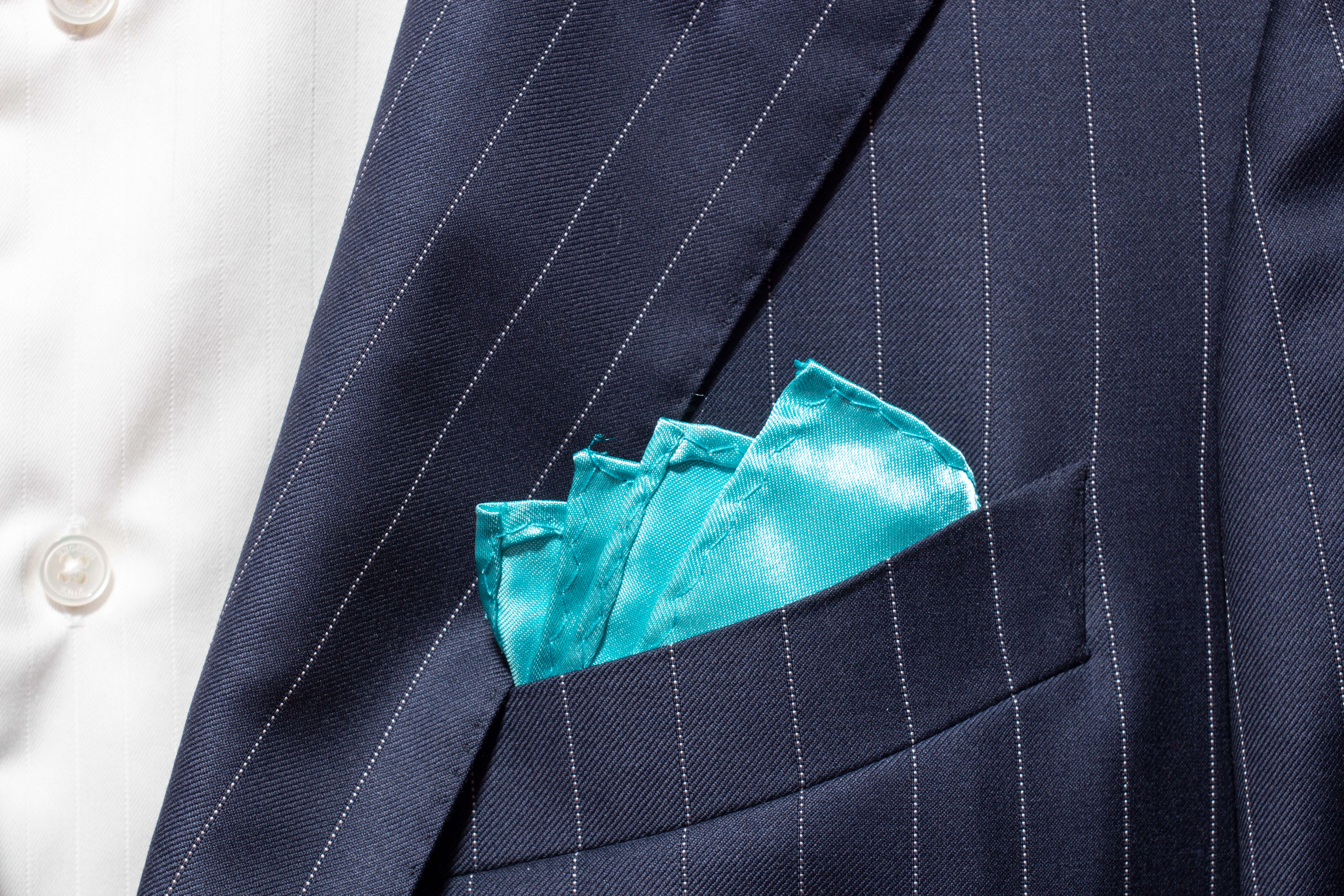 Elegant Aqua Pocket Square for Men - Perfect for Weddings, Business Meetings & Formal Events