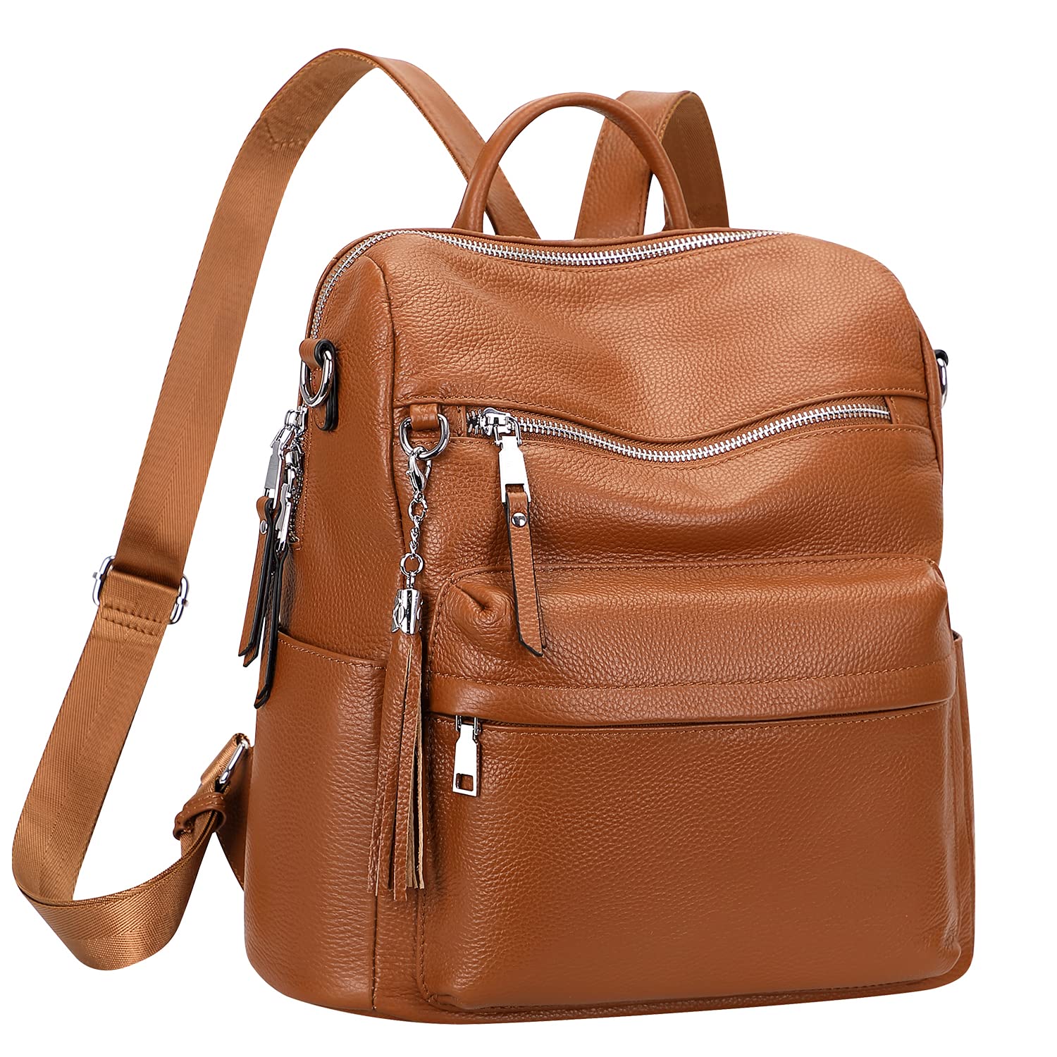 ALTOSY Genuine Leather Backpack for Women - Convertible Shoulder Bag & Crossbody Purse with Laptop Compartment - Large Soft Leather Tote for Work, Travel & College