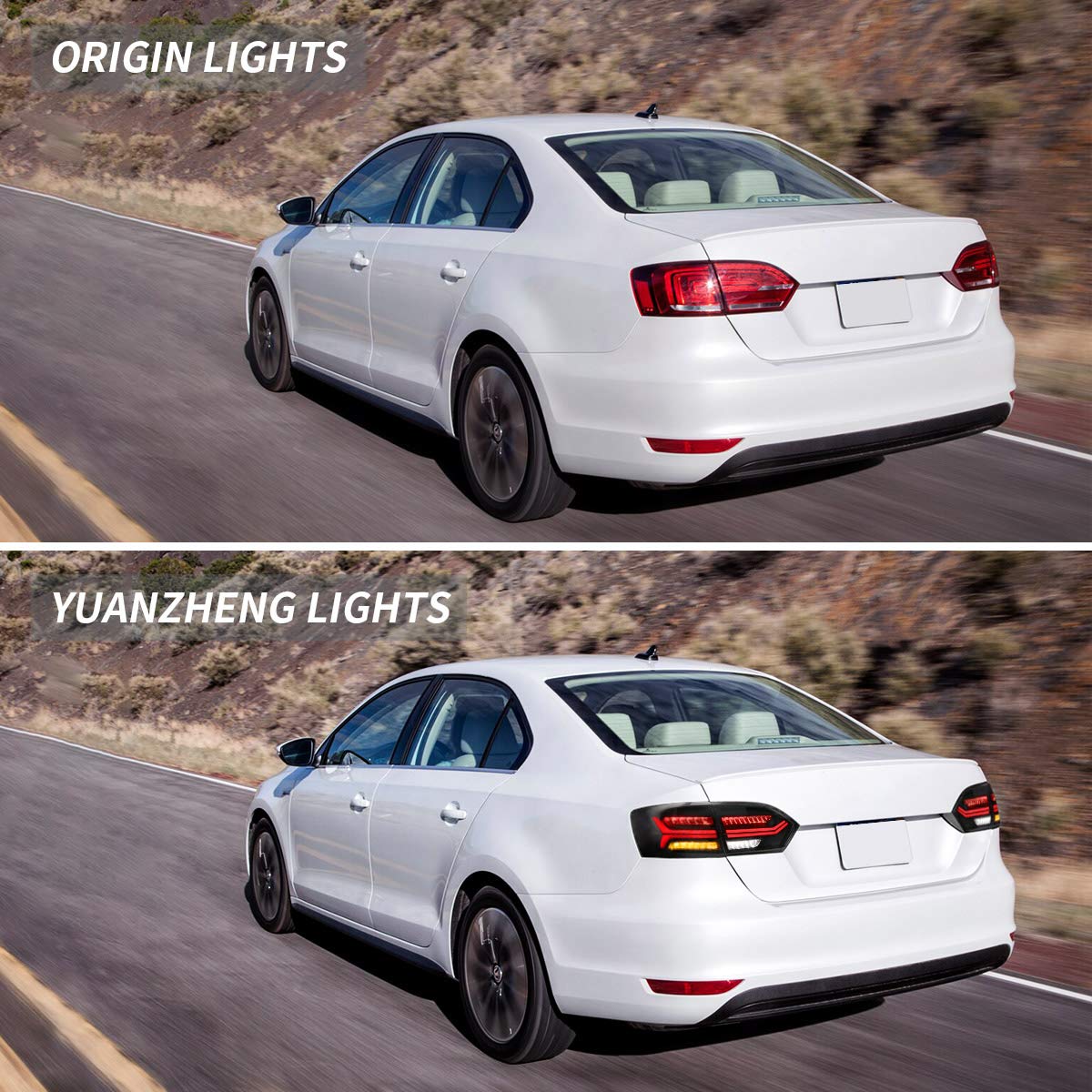 VLAND LED Tail Lights for 2011-2014 Volkswagen Jetta/Sagitar 6th Gen (A6) - Smoked Lens Style, Plug and Play, Direct Replacement (Not Compatible with LED Models) - Upgrade Your Car's Rear Lighting for Enhanced Style and Safety
