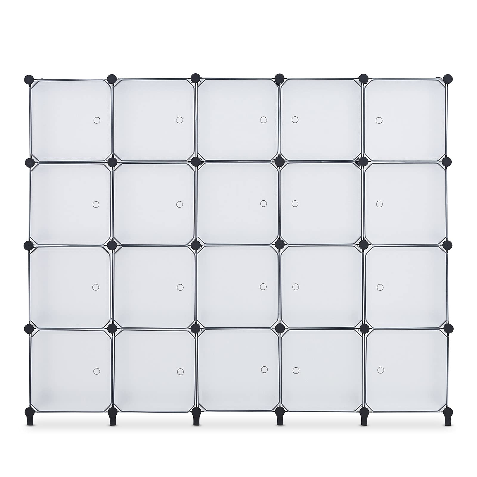 Beyamis 20-Cube Storage Organizer with Doors - Portable Closet Wardrobe, DIY Modular Cabinet Shelves for Clothes, Books, Shoes & Toys | Perfect for Bedroom, Nursery, Playroom & Office Organization