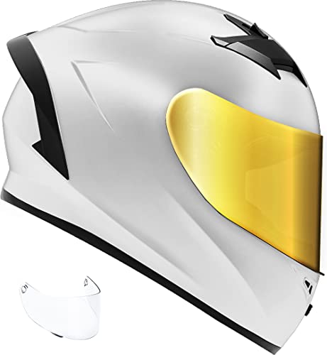 Gloss White - Gold & Clear Shields
