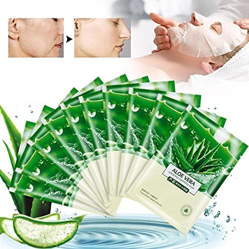 Aloe Vera Face Mask Sheet - Hydrating, Soothing & Moisturizing Facial Mask with Aloe Vera Extract for Dry & Sensitive Skin | Ultra-Thin Oil Control Sheet Mask | Perfect for Daily Skincare Routine, Spa Day & Travel | 1Pc