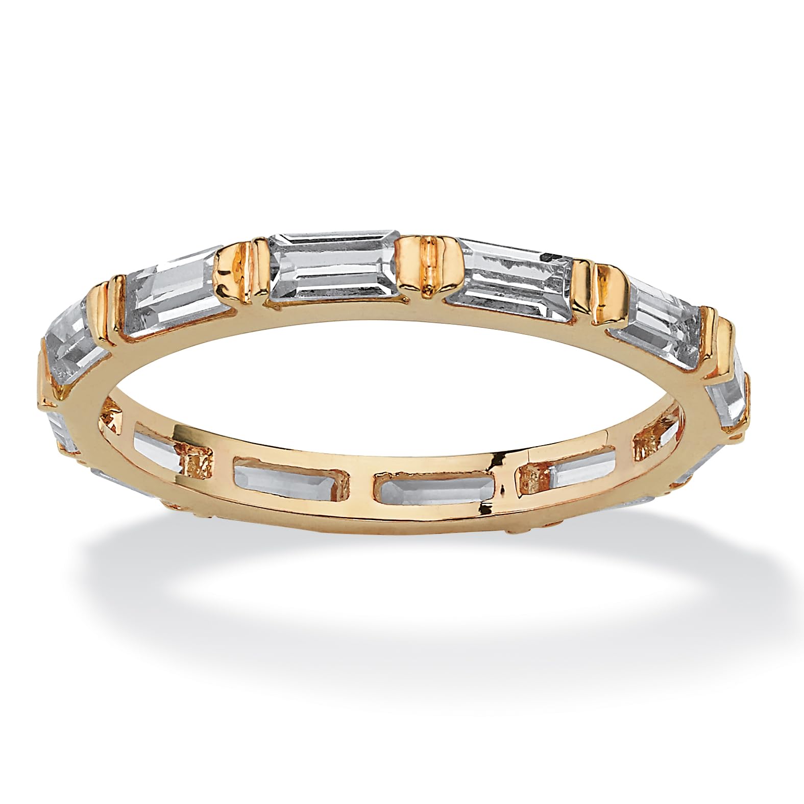 Palm Beach Jewelry Birthstone Eternity Band - 14K Gold Plated Stackable Ring for Women, Perfect for Anniversary Gifts, Mother's Day & Everyday Wear