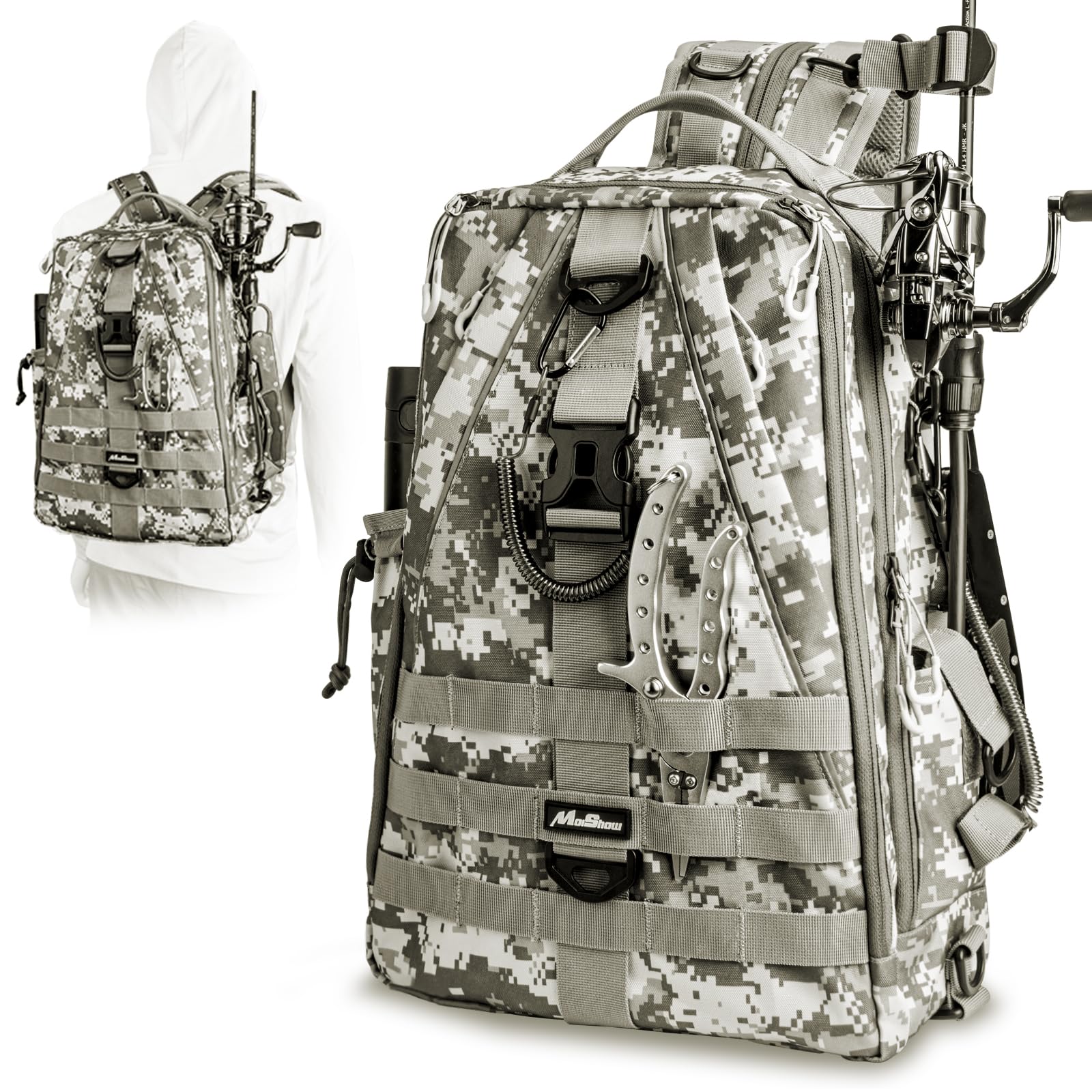 Best Fishing Backpack with Rod Holder & Tackle Box - Waterproof & Durable for Outdoor Fishing Trips - Perfect for Bass, Trout & Saltwater Anglers