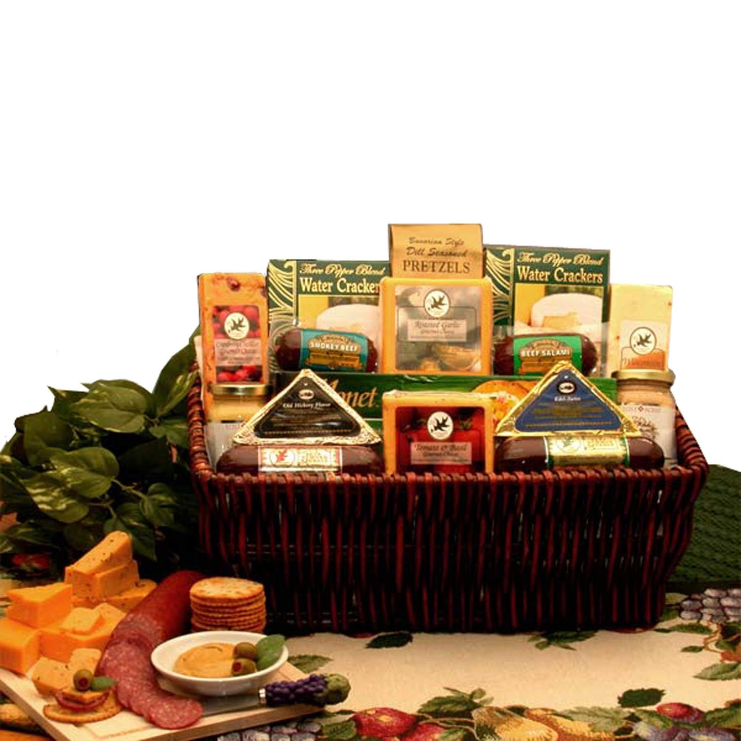 Premium Deluxe Meats & Cheese Gift Basket - Gourmet Charcuterie Box with Artisanal Cured Meats and Fine Cheeses - Perfect for Holidays, Corporate Gifts and Special Occasions