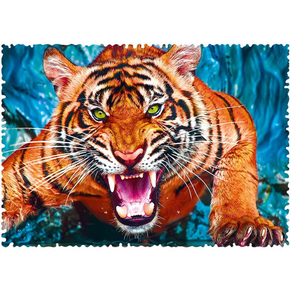 Trefl Facing a Tiger 600-Piece Jigsaw Puzzle - Unique Crazy Shapes Print, DIY Creative Fun for Adults & Kids Ages 10+ | Perfect for Family Game Nights, Stress Relief & Home Decor