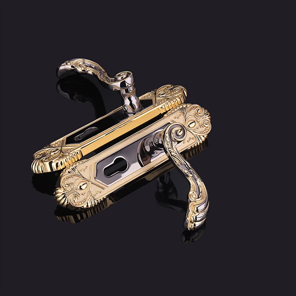 Silent Bearing Door Knob Lever - Gold Handle for Indoor & Hallway - Left/Right Handed - Perfect for Homes & Offices
