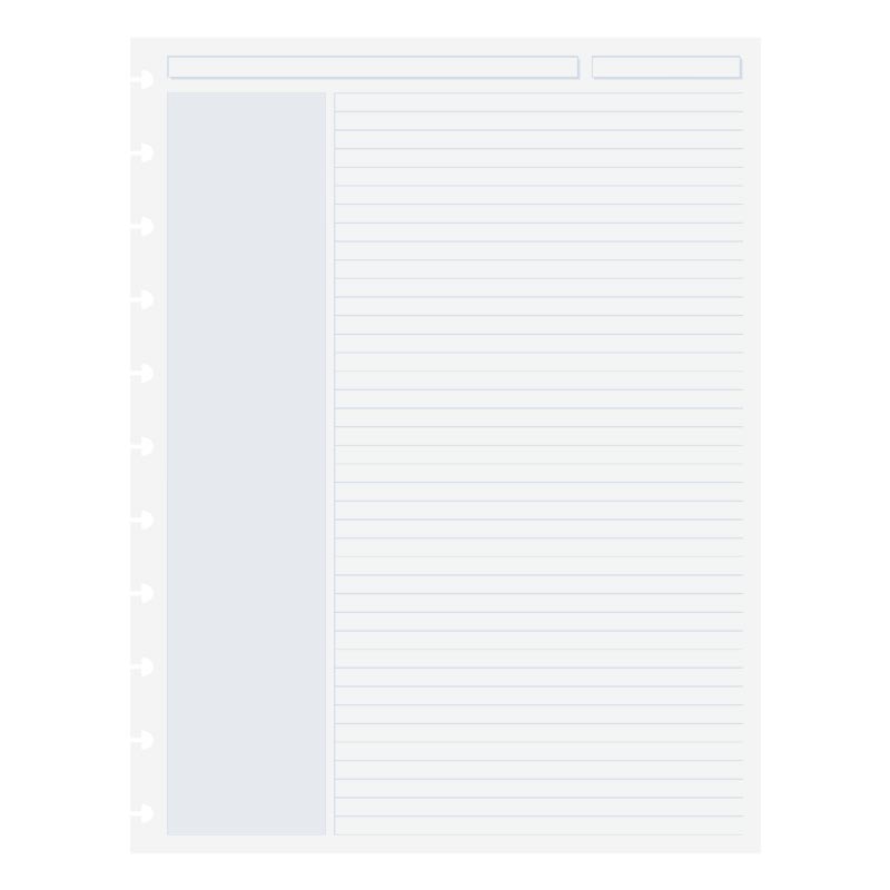 Circa Shaded Annotation Ruled Discbound Refill Paper - 100 Sheets for Notebooks, Planners & Journals | Perfect for Office, School & Creative Projects