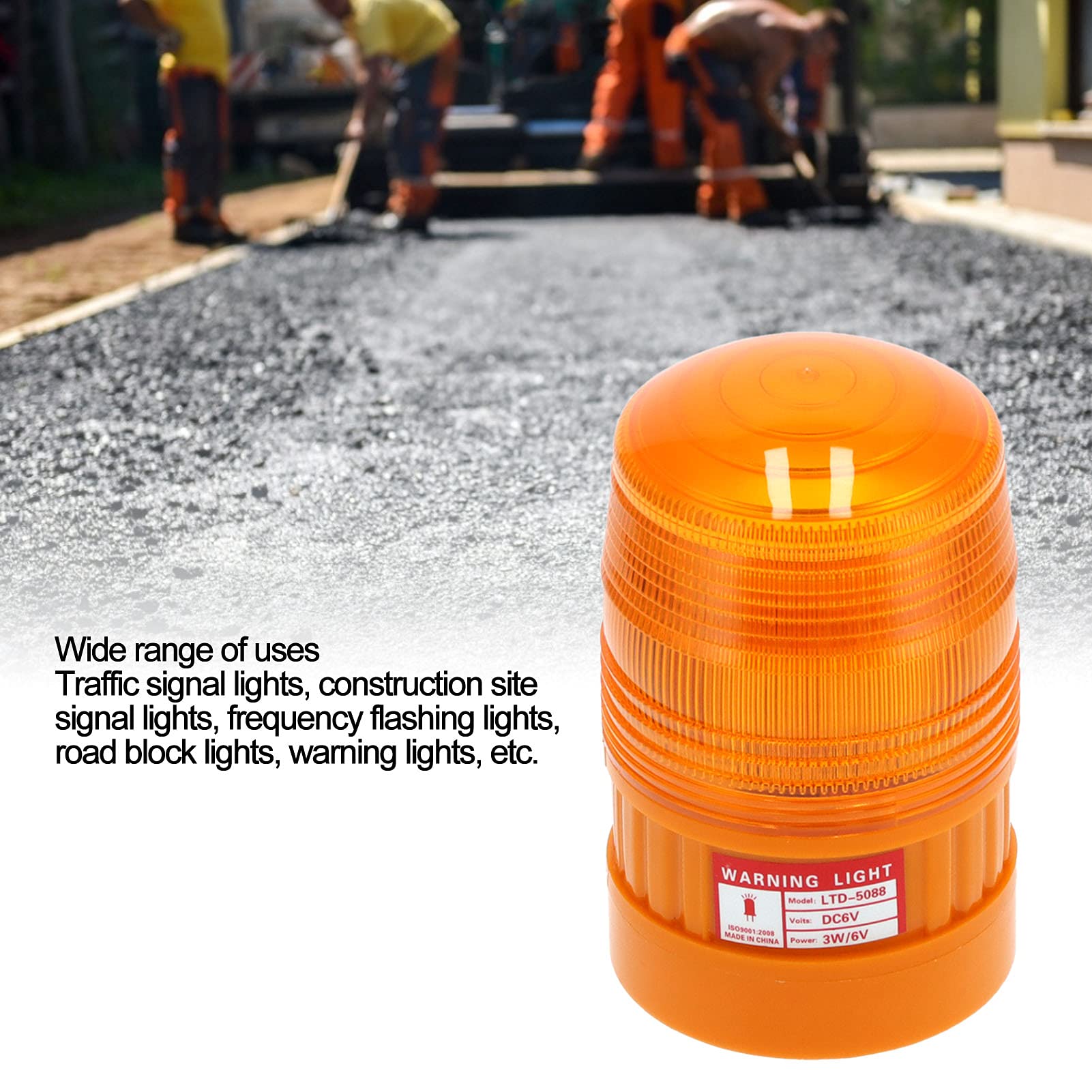 6V LED Safety Warning Lights - Orange Emergency Strobe Lights for Traffic, Construction, Roadblocks | ABS/Magnet Mount | High Visibility Hazard Beacons