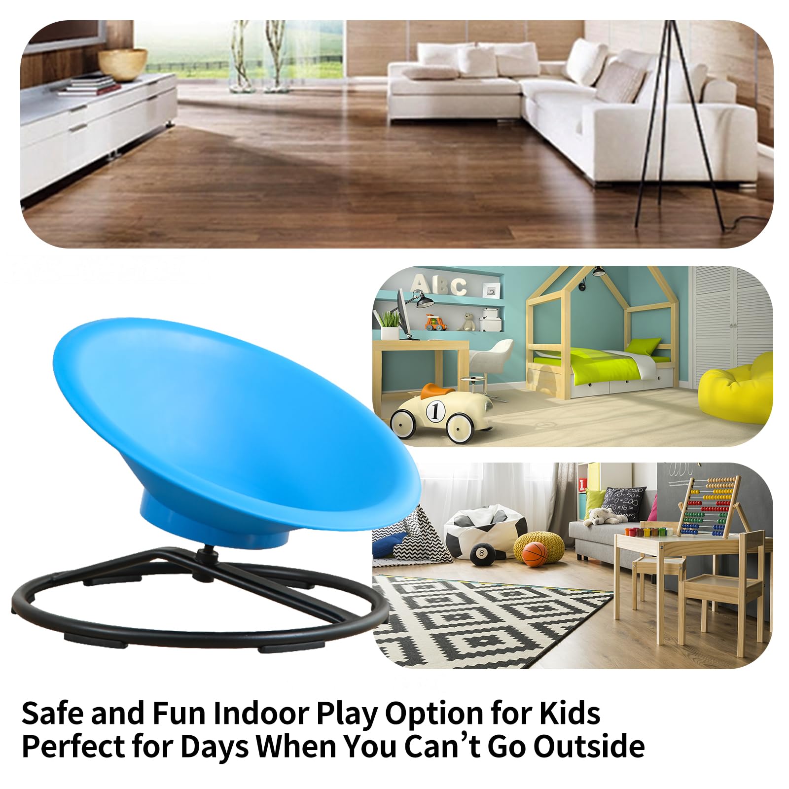Sensory Spinning Chair for Autistic Kids - Sit & Spin Toy for Ages 3+ - Motor Skills Development Swivel Chair - Indoor/Outdoor Educational Activity Toy (Bright Blue) - Perfect for Sensory Playrooms, Therapy Sessions & Backyard Fun