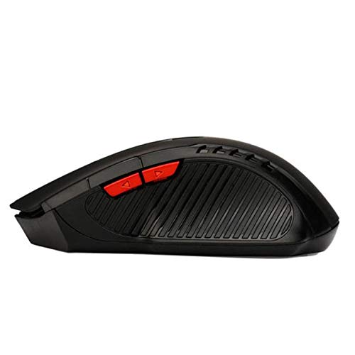 Wireless Mouse 2.4G Portable Optical Office Mouse with 3 Adjustable DPI - Ergonomic USB Computer Mouse for Laptop, PC, Mac - Red Right-Handed Design for Work, Gaming & Home Office Use