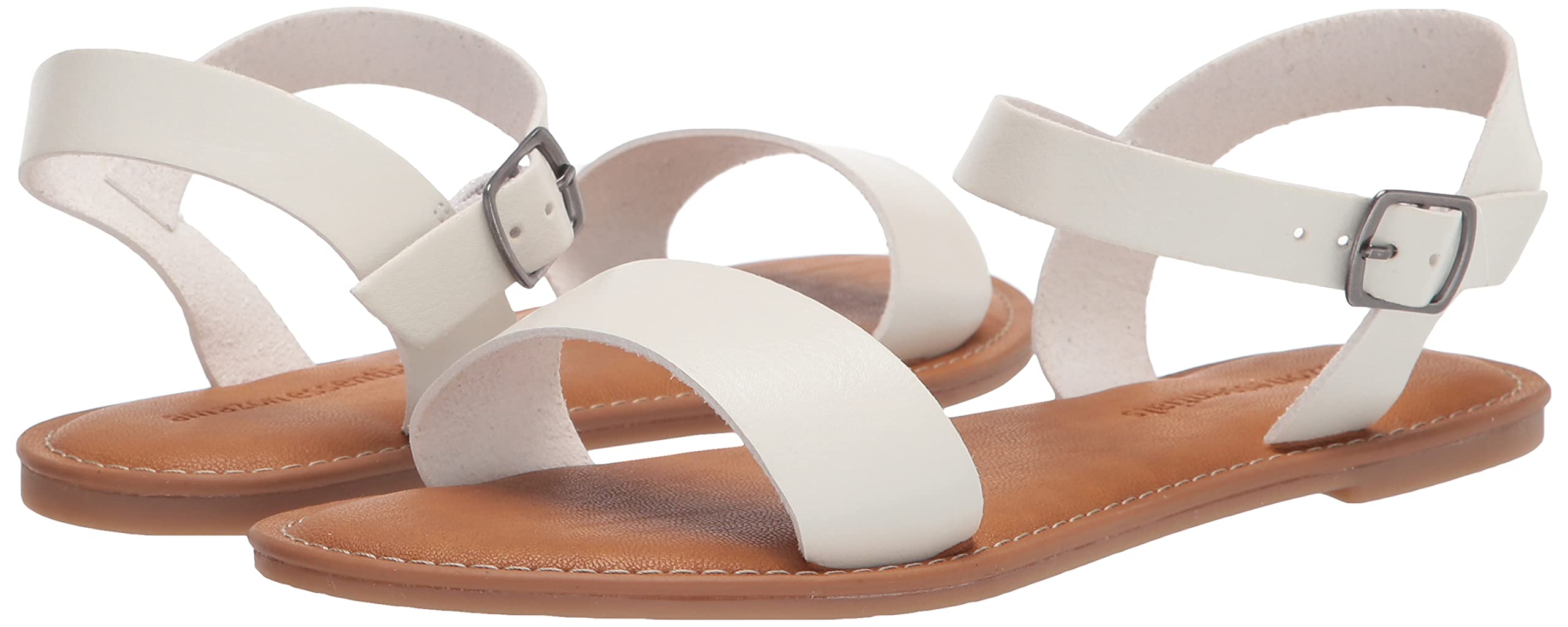 Amazon Essentials Women's Two Strap Buckle Sandals - Comfortable Casual Summer Footwear for Beach, Walking & Everyday Wear