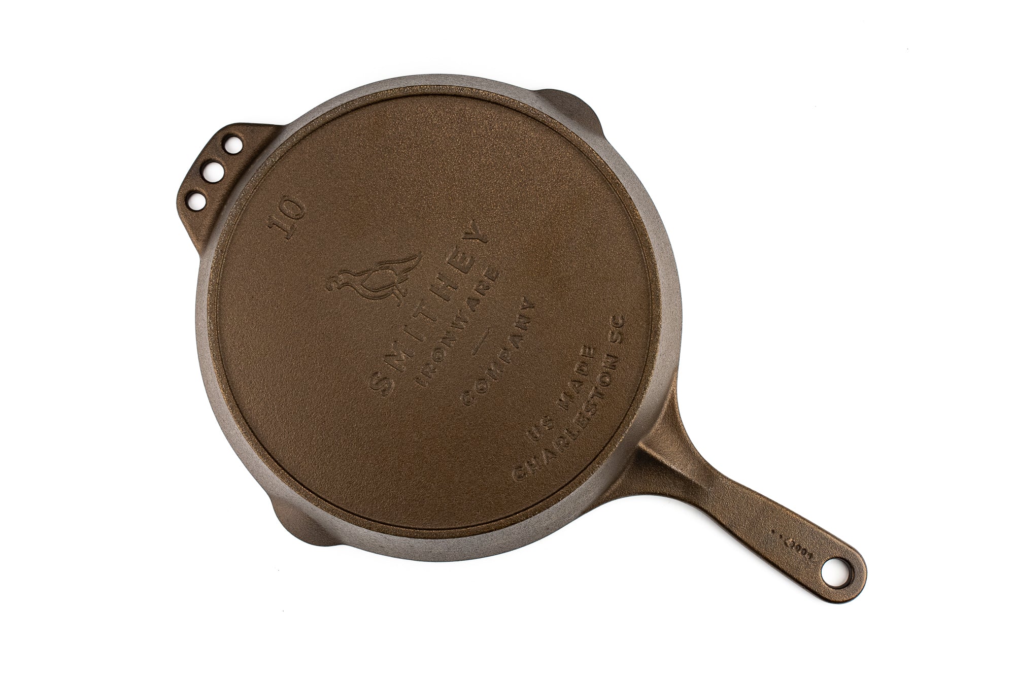 Premium Smithey No. 10 Cast Iron Skillet – 12 Inch Pre-Seasoned Cookware for Professional Chefs & Home Cooking – Perfect for Stovetop, Oven, Grill & Camping