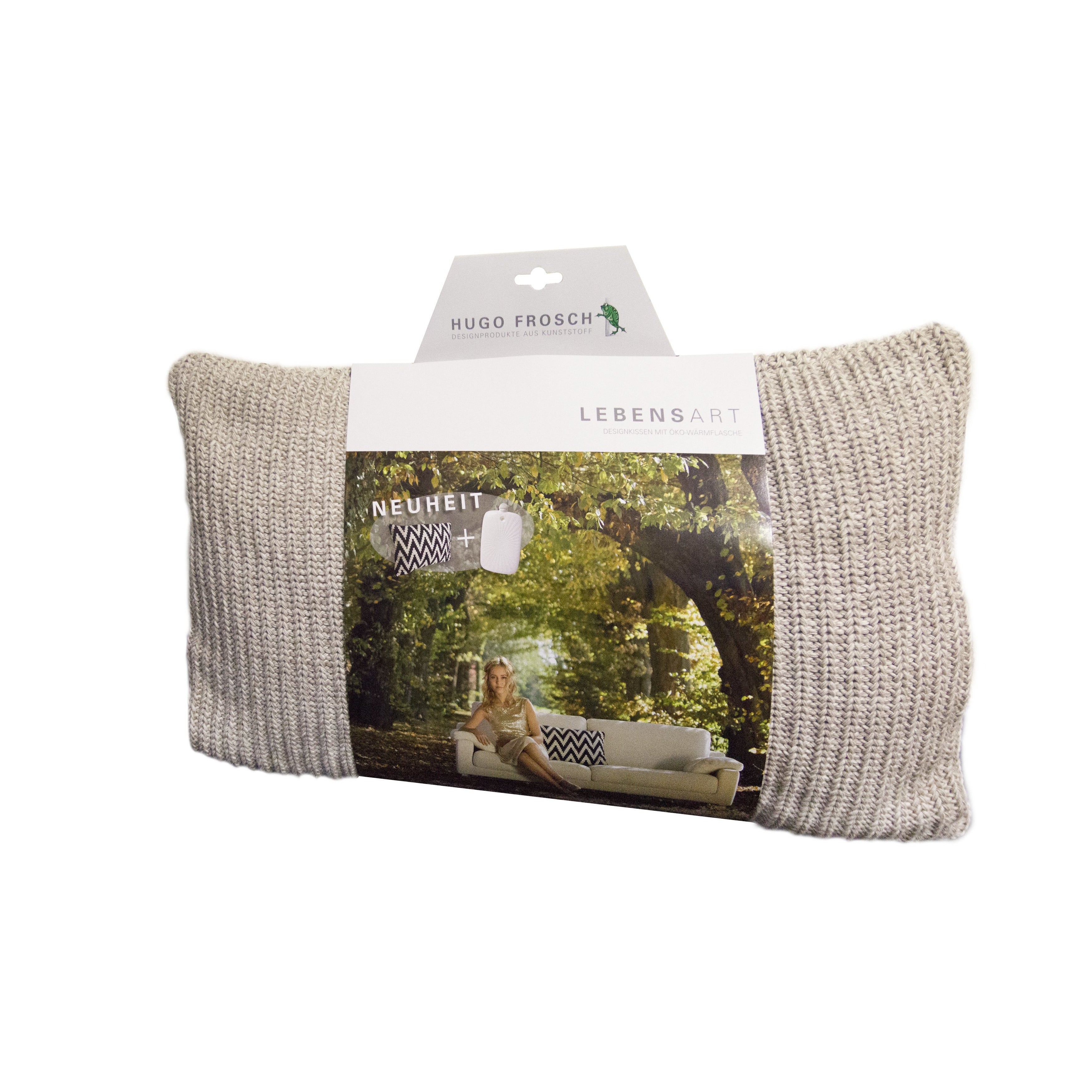 Luxury Beige Designer Cushion with Built-in 2L Eco-Friendly Hot Water Bottle - Perfect for Home, Office & Winter Comfort