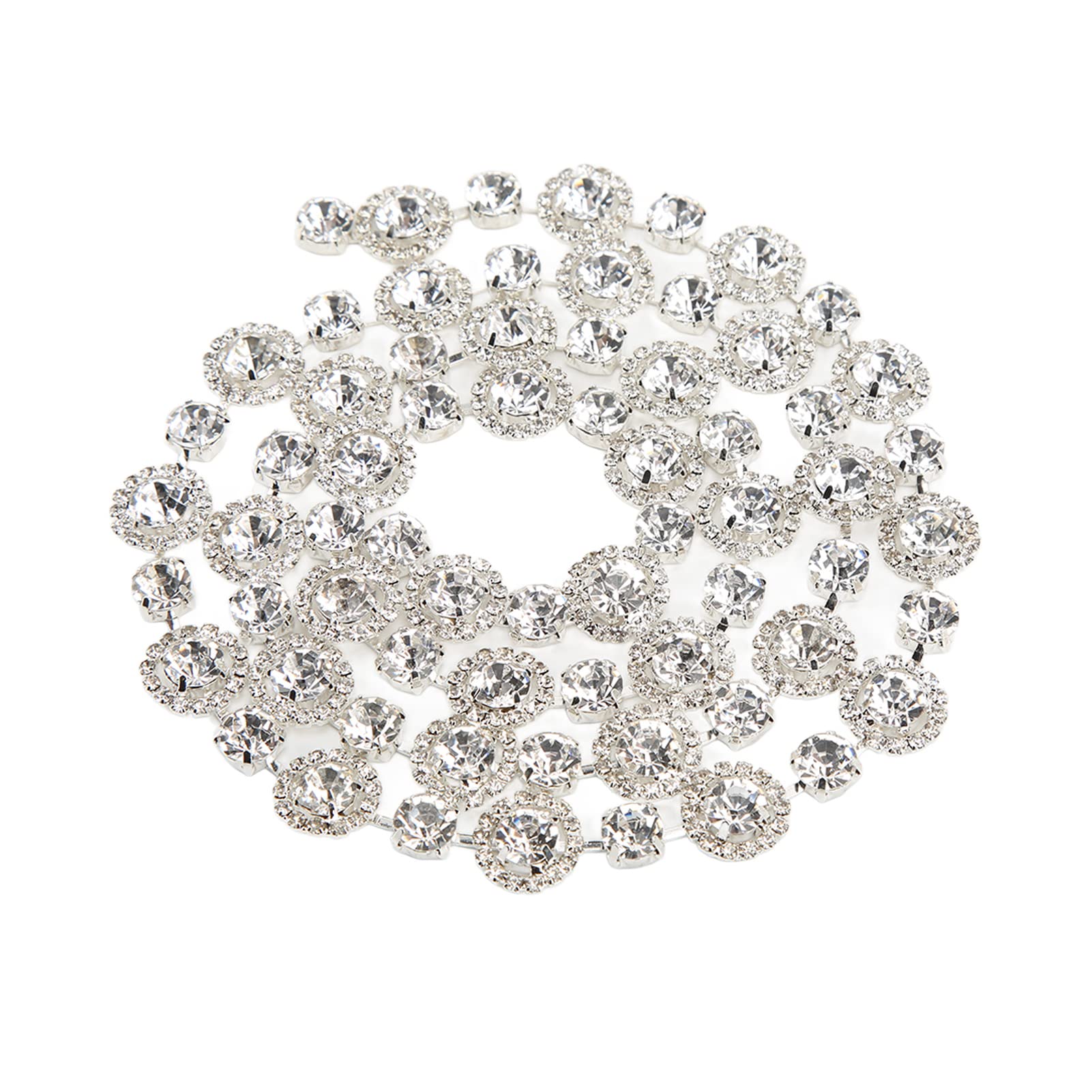 DIY Rhinestone Chain - 1 Yard Elegant Glass Alloy Rhinestone Chain for Wedding Decorations, Party Accessories & Craft Projects | Easy to Use for Jewelry Making, Costume Design & Home Decor