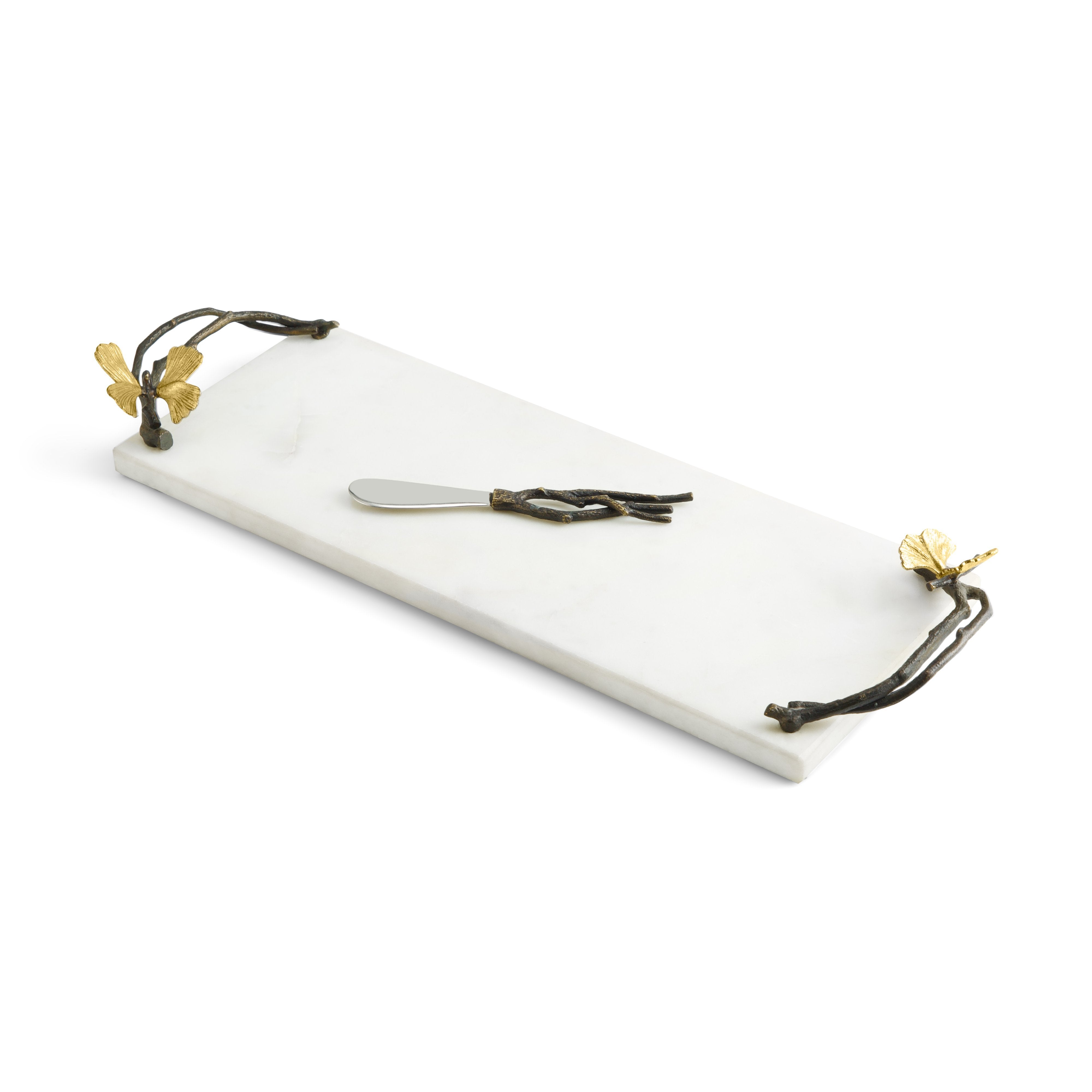 Butterfly Ginkgo Wood Cheese Board Set - Unique Charcuterie Serving Tray for Wine & Cheese Party, Wedding Gift, Home Decor