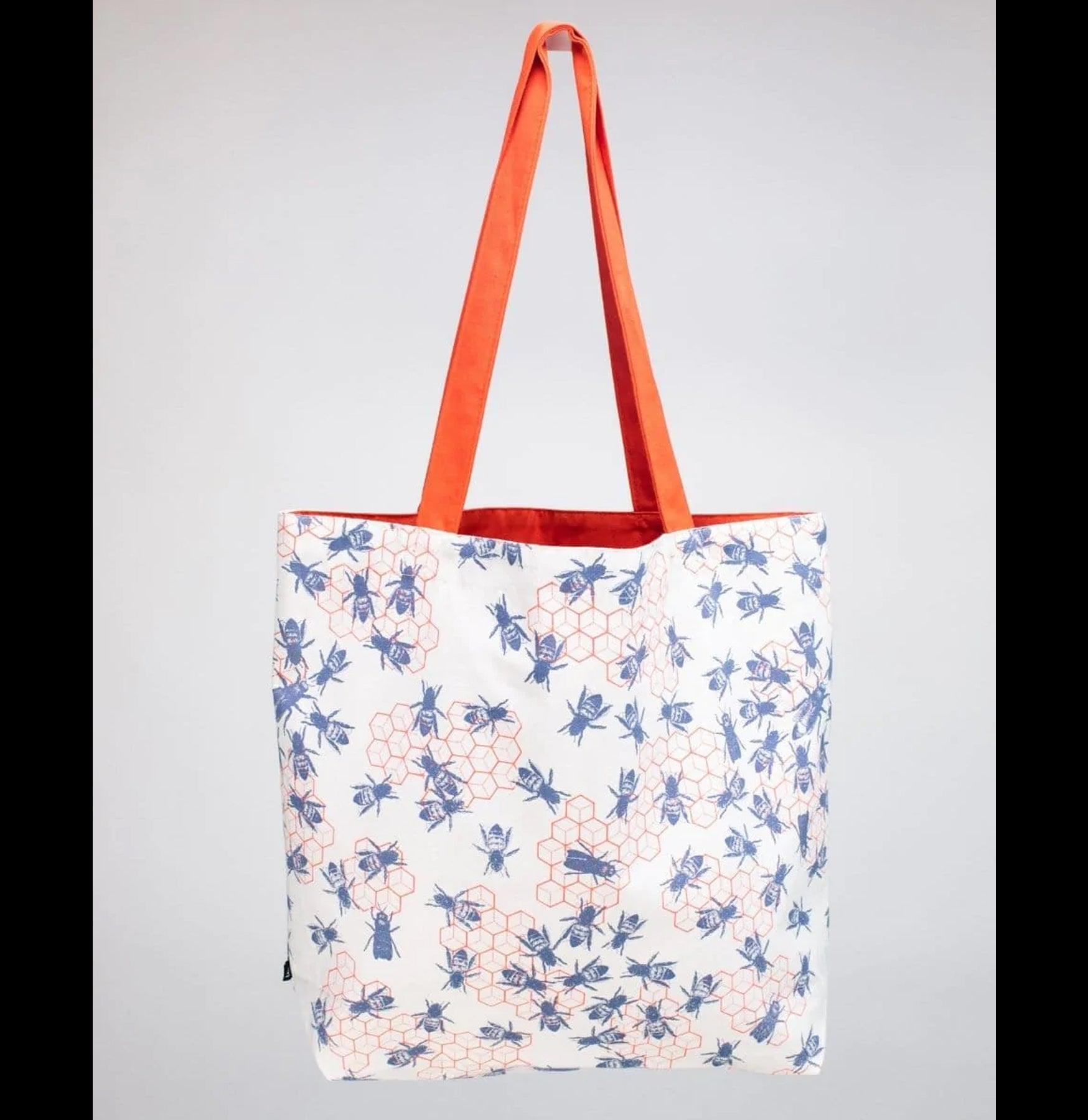 Bee Hive Canvas Tote Bag - Eco-Friendly Reusable Grocery Shopping Bag - Perfect for Farmers Market, Beach Trips & Everyday Use
