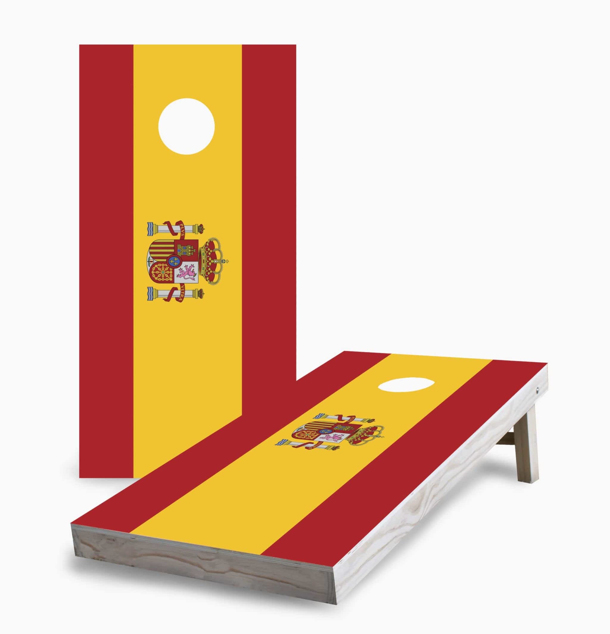 Spanish Flag Corn Hole Board Game Set with 2 Boards & 8 Bags - Outdoor Lawn Games for Backyard, Tailgating, BBQs, and Parties - Perfect for Family Fun and Sports Events