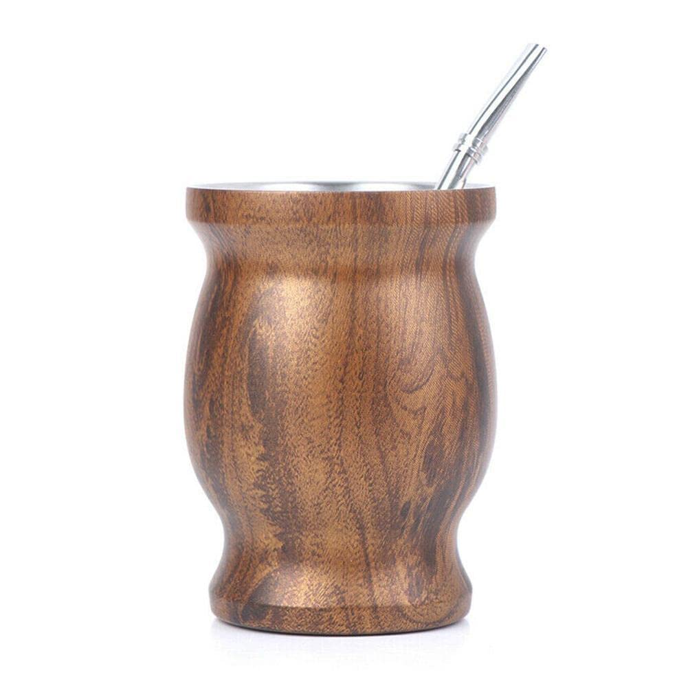 Premium 8.8oz Yerba Mate Cup - Stainless Steel with Lid & Straw Set for Tea Lovers