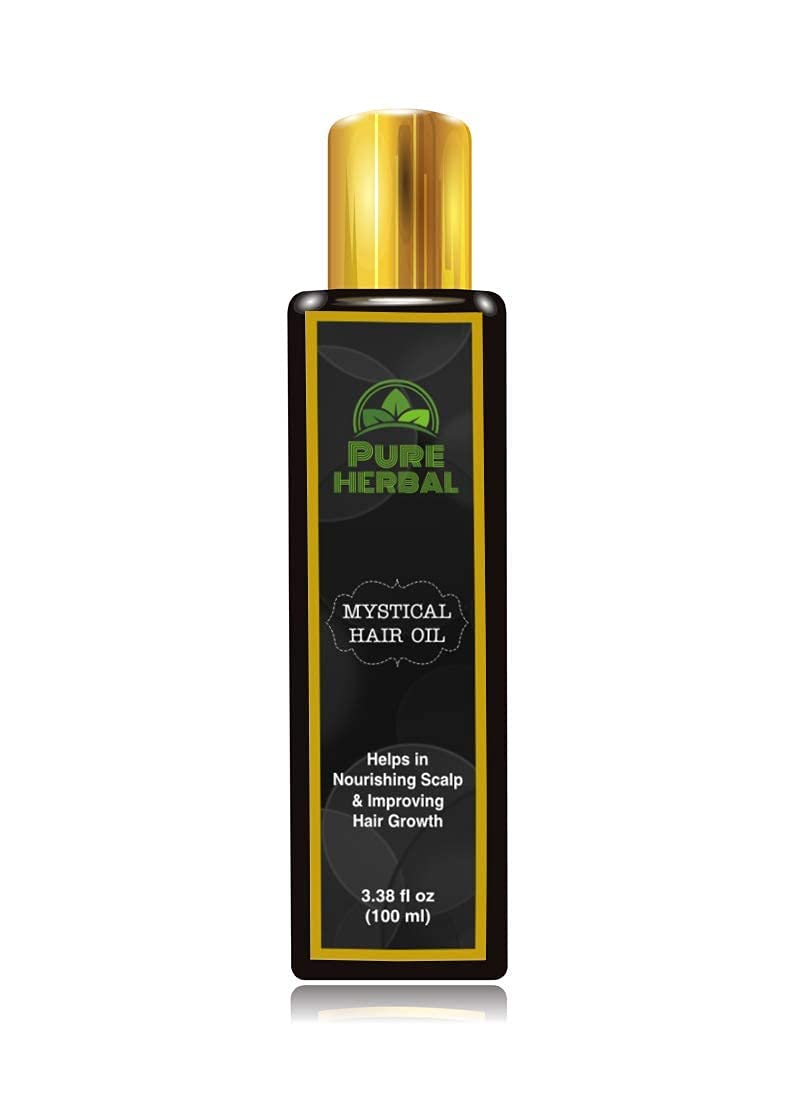 AOZA Group Pure Herbal Mystical Hair Oil for Hair Growth - Natural Herb Extracts for Men & Women - Controls Hair Fall, Fights Dandruff, Nourishes Hair (100ml) - Perfect for Daily Scalp Massage & Hair Care Routine