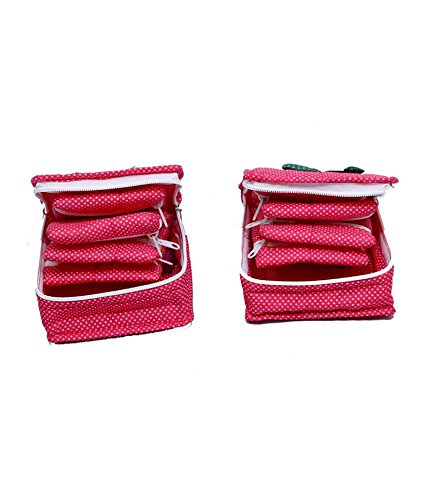 Small Cotton Makeup Vanity Box - Dark Pink Cosmetic Storage Organizer for Beauty Essentials | Perfect for Bedroom, Bathroom & Travel