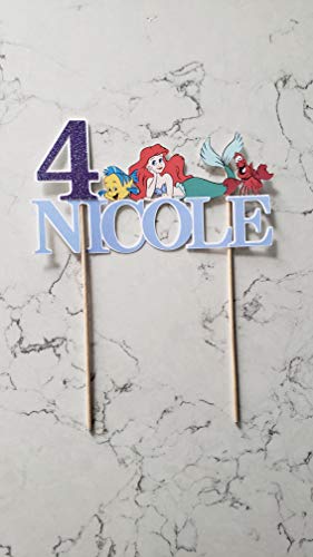 Customizable Princess Ariel Cake Topper for Birthday Parties - Perfect for Disney Themed Cakes, Baby Showers & Special Celebrations