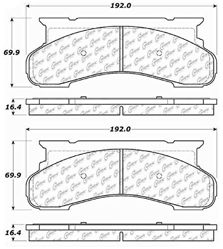 Centric 106.04501 Premium Brake Pads - High Performance Ceramic Brake Pads for Smooth & Quiet Stopping - Perfect for Daily Commuting & City Driving