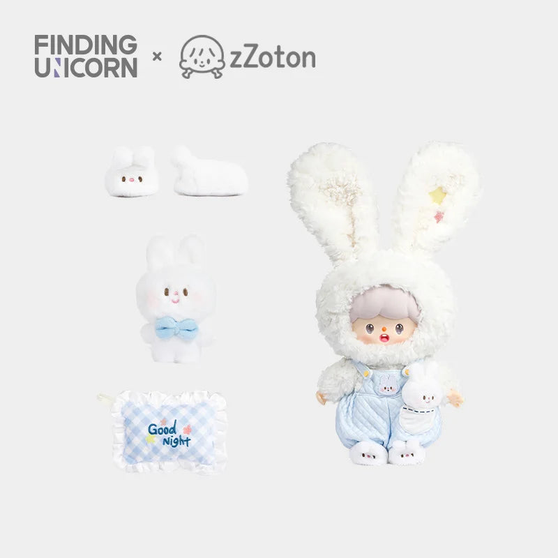 NEWF.UN zZoton Vinyl Plush Goodnight Bunny Stuffed Animal - Ultra Soft Cuddly Toy for Babies & Kids, Perfect for Bedtime, Nursery Decor, and Gift Giving