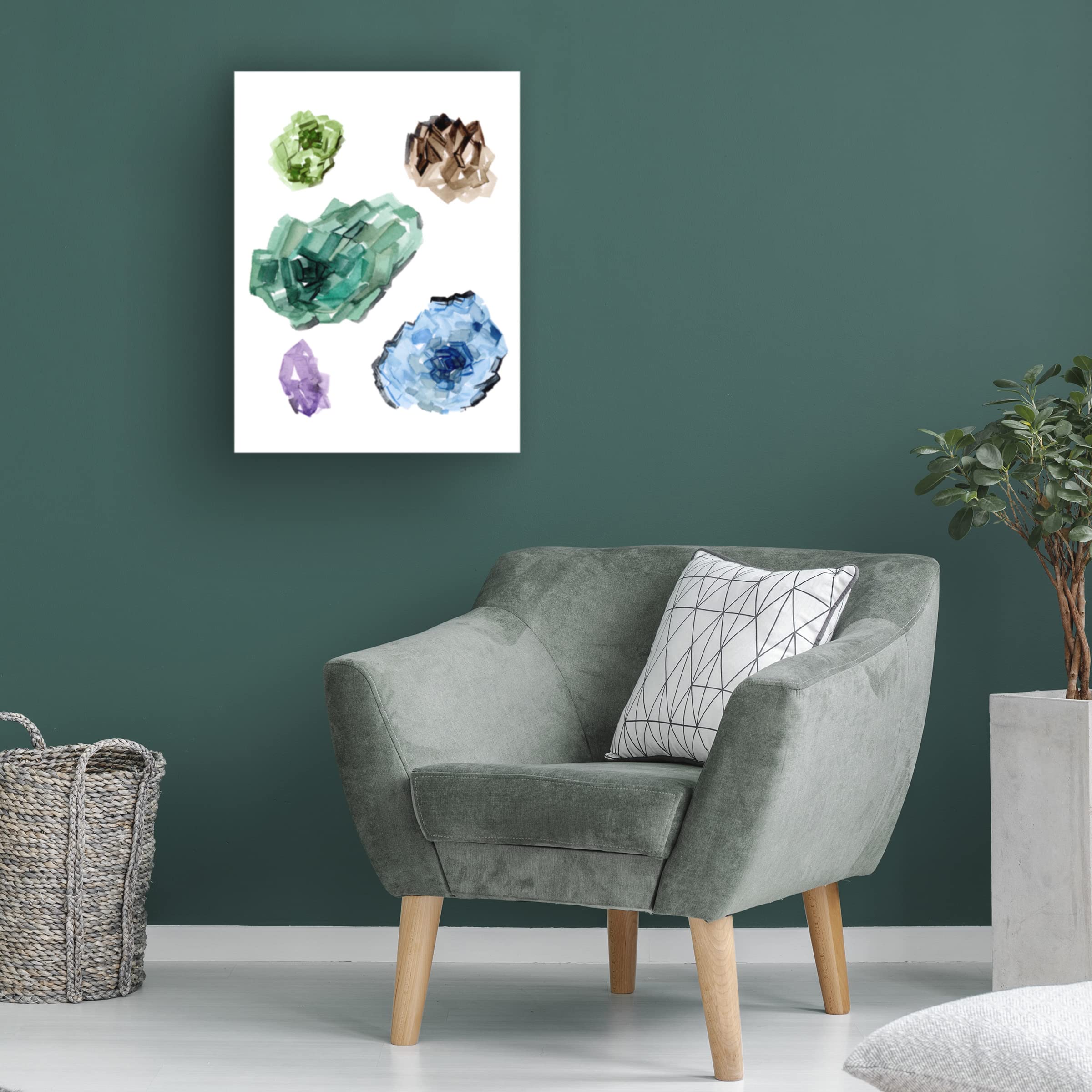 Trademark Fine Art 'Geometric Crystal II' Abstract Canvas Wall Art by Melissa Wang - Modern Home & Office Decor, Living Room Bedroom Wall Decorations