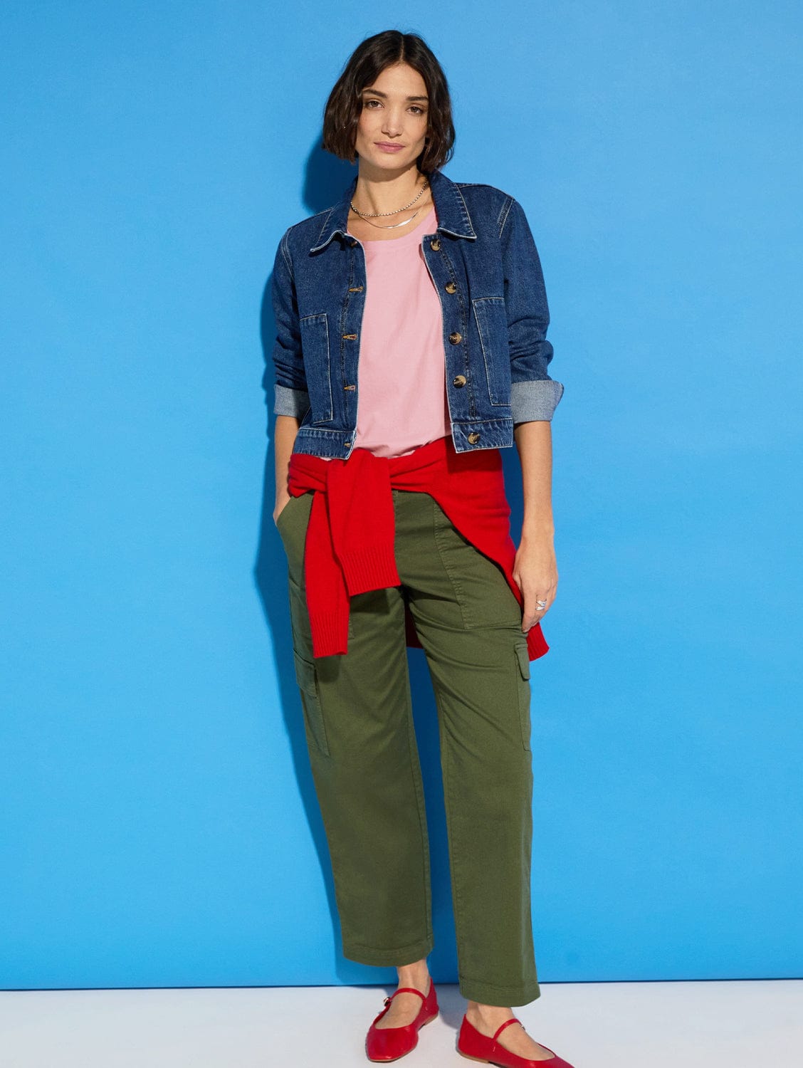 Edith Organic Cotton Cargo Pants for Women - Comfortable Khaki Casual Pants | Perfect for Hiking, Travel & Everyday Wear