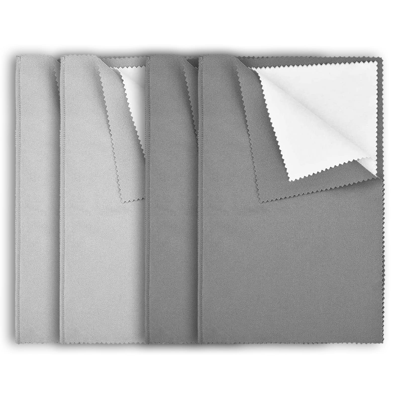 4-Piece Premium Silver Polishing Cloths Set - Large Double-Sided Jewelry Cleaning Cloths for Gold, Sterling Silver & Platinum - Tarnish Remover for Rings, Necklaces, Watches & More - Perfect for Home Jewelry Care & Gift Giving